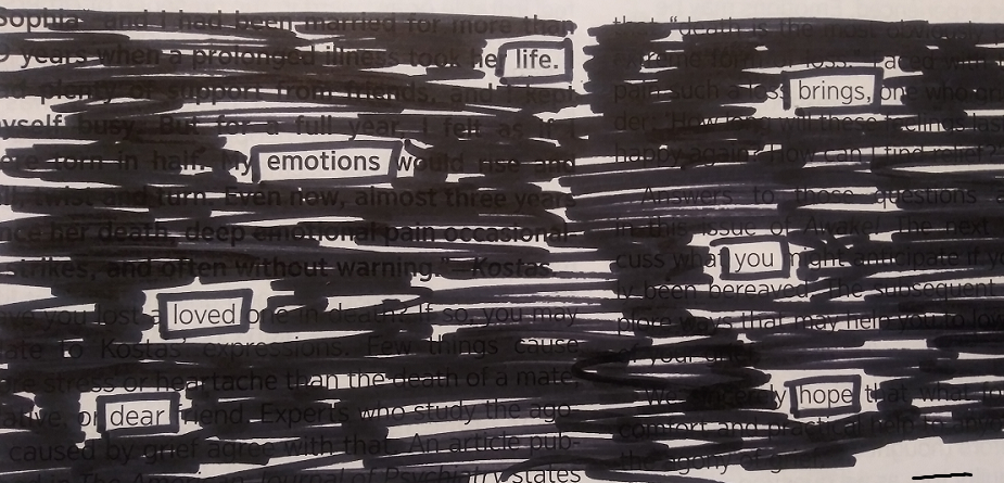 Blackout poem example